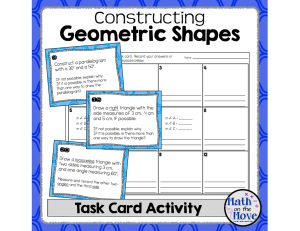 Constructing Geometric Shapes Task Cards