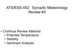 ATS/ESS 452: Synoptic Meteorology Review #3
