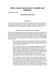 Nitric oxide and its role in health and diabetes.