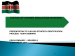 Priorities of Kenya in terms of development and higher - VLIR-UOS