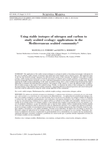 Using stable isotopes of nitrogen and carbon to study - ICM-CSIC