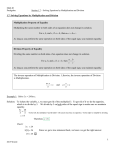 1.7 Solving Equations by Multiplication and Division Example 1