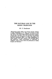 Natural Law in the Hindu Tradition, The