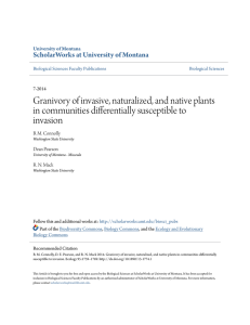 Granivory of invasive, naturalized, and native plants in communities