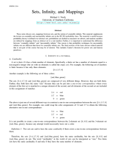 Sets, Infinity, and Mappings - University of Southern California