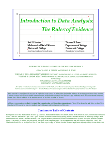 Introduction to Data Analysis: the Rules of Evidence