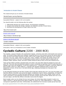 Cycladic Culture (3200 2000 BCE)