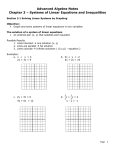 Advanced Algebra Notes Chapter 3 – Systems of Linear Equations