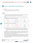 Lesson 2: Linear and Non