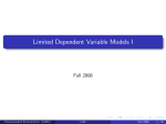 Limited Dependent Variable Models I