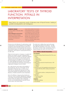 laboratory tests of thyroid function: pitfalls in interpretation