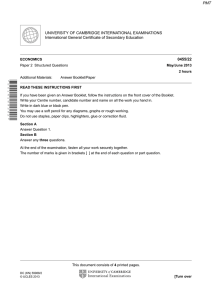 June 2013 (v2) QP - Paper 2 CIE Economics IGCSE