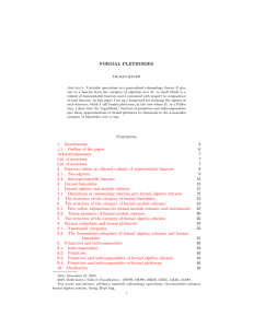 FORMAL PLETHORIES Contents 1. Introduction 3 1.1. Outline of the