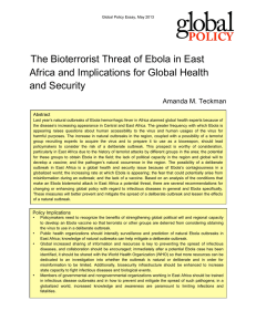 The Bioterrorist Threat of Ebola in East Africa and Implications for