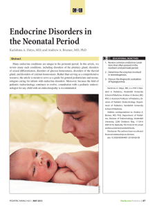 Endocrine Disorders in the Neonatal Period