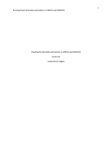 Running Head: Normality and Outliers in ANOVA and MANOVA