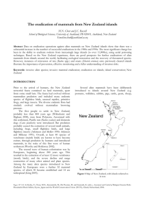 The eradication of mammals from New Zealand islands