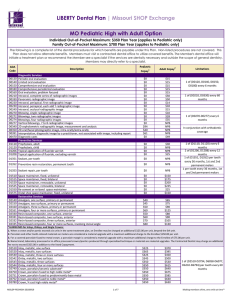 Copayment Schedule - LIBERTY Dental Plan