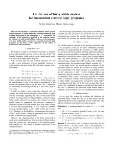 On the use of fuzzy stable models for inconsistent classical logic