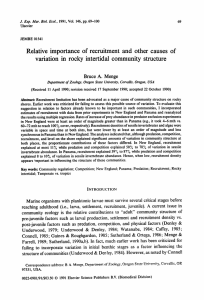 Relative importance of recruitment and other causes of variation in