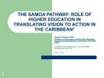 the samoa pathway: role of higher education in translating vision to