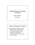 Statistical Natural Language Processing Natural Language