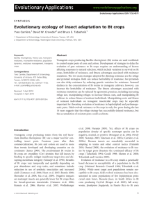 Evolutionary ecology of insect adaptation to Bt crops