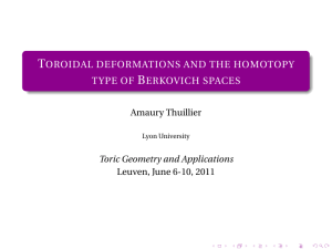 Toroidal deformations and the homotopy type of Berkovich spaces