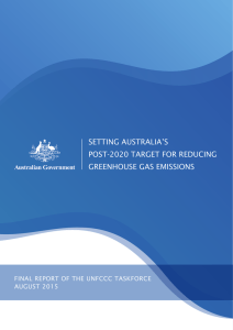 Setting Australia`s post-2020 target for reducing greenhouse gas