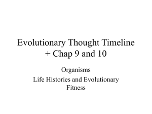 Organisms, Life History and Evolutionary Fitness