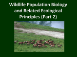 Lecture 3: Wildlife Ecological Principles and Population Ecology Part 2