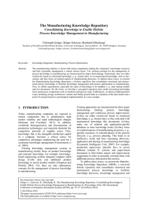 The Manufacturing Knowledge Repository. Consolidating