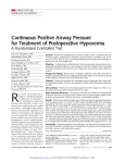 Continuous Positive Airway Pressure for Treatment of Postoperative