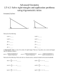 Advanced Geometry LT 6.2: Solve right triangles and application