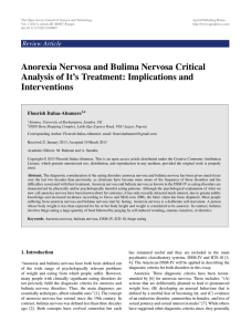 Anorexia Nervosa and Bulima Nervosa Critical Analysis of It`s