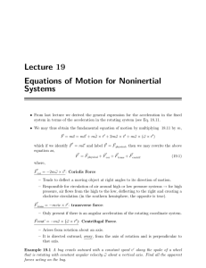 Lecture 19 Equations of Motion for Noninertial Systems