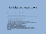 Particles and interactions
