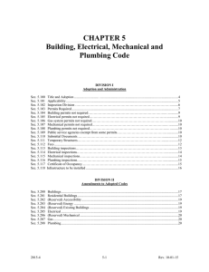 Chapter 5 - Building, Electrical, Mechanical