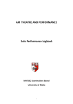 AM THEATRE AND PERFORMANCE Solo Performance Logbook