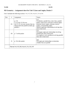 M2 Geometry – Assignment sheet for Unit 2 Lines and Angles