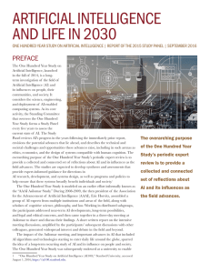 artificial intelligence and life in 2030