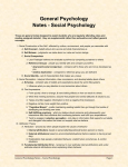 General Psychology Notes - Social Psychology