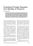 Evaluating Privilege Requests from Mentally Ill Prisoners