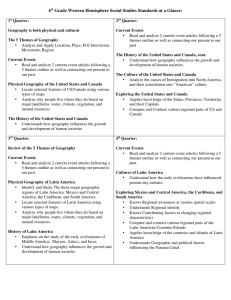 6th Grade Western Hemisphere Social Studies Standards at a Glance: