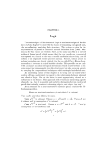 CHAPTER 1 The main subject of Mathematical Logic is
