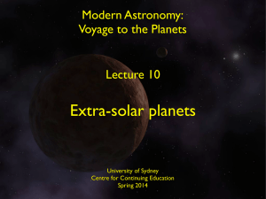 Extra-solar planets