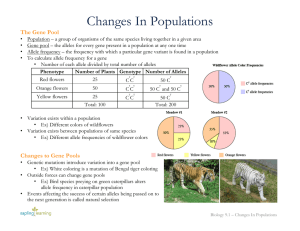 Changes In Populations