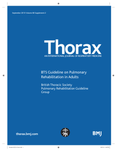 BTS Guideline on Pulmonary Rehabilitation in Adults