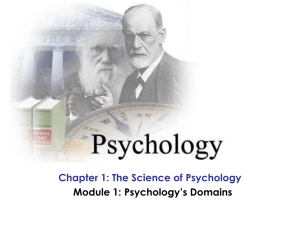 Chapter 1: The Science of Psychology Module 1: Psychology`s