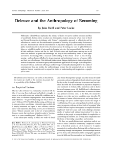 Deleuze and the Anthropology of Becoming